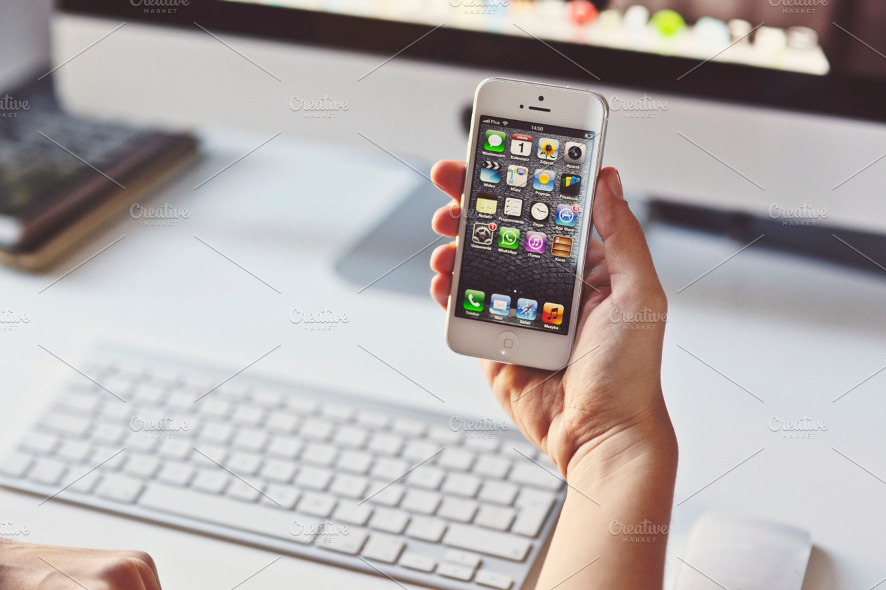 Iphone in a workplace photo containing vintage, workplace, and apple