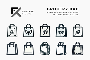 Grocery Bag Icon Vector, an Icon by Akatype Studio