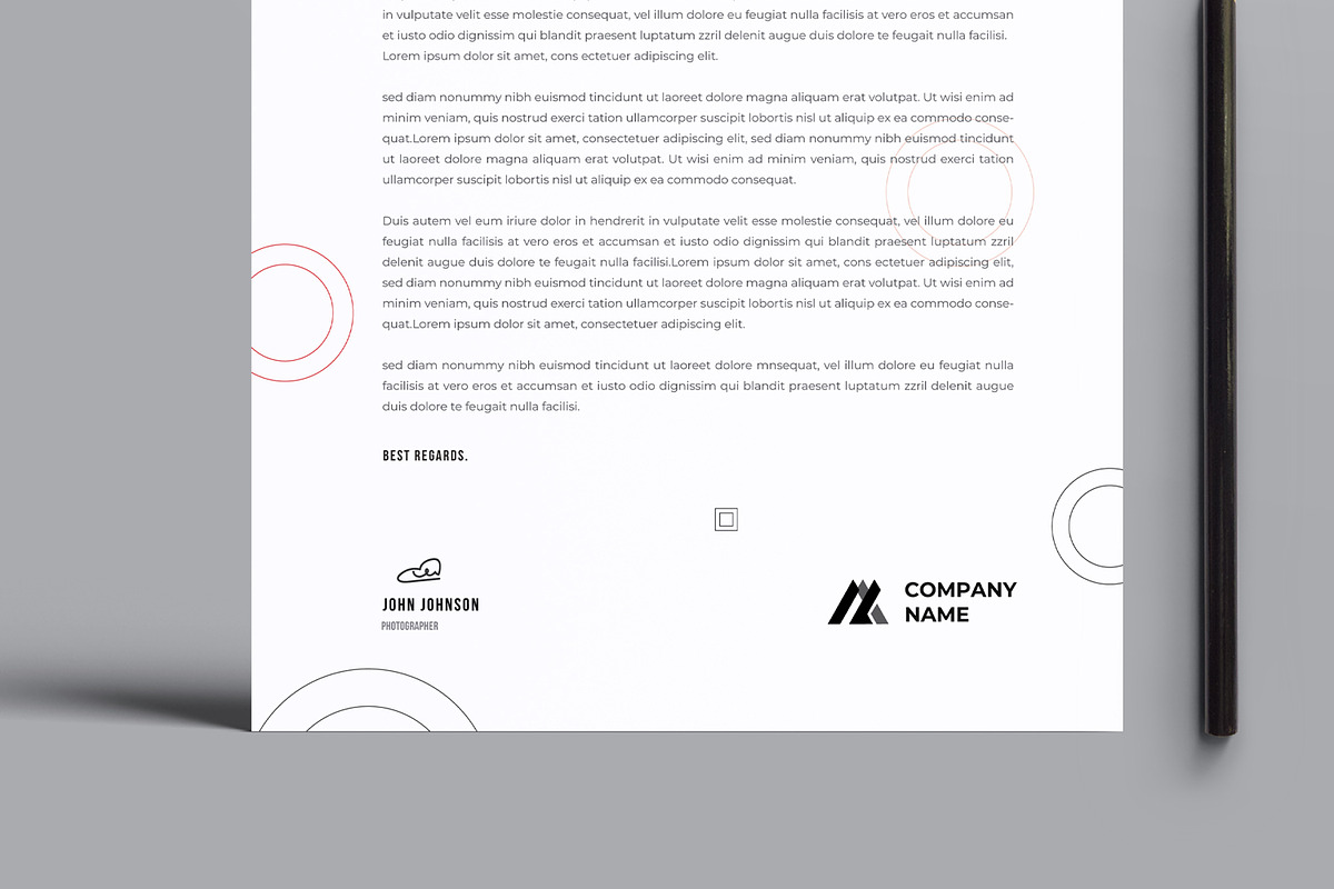 Minimal Corporate Letterhead Layout, a Stationery Template by MightyDesign (Photo 3 of 8)