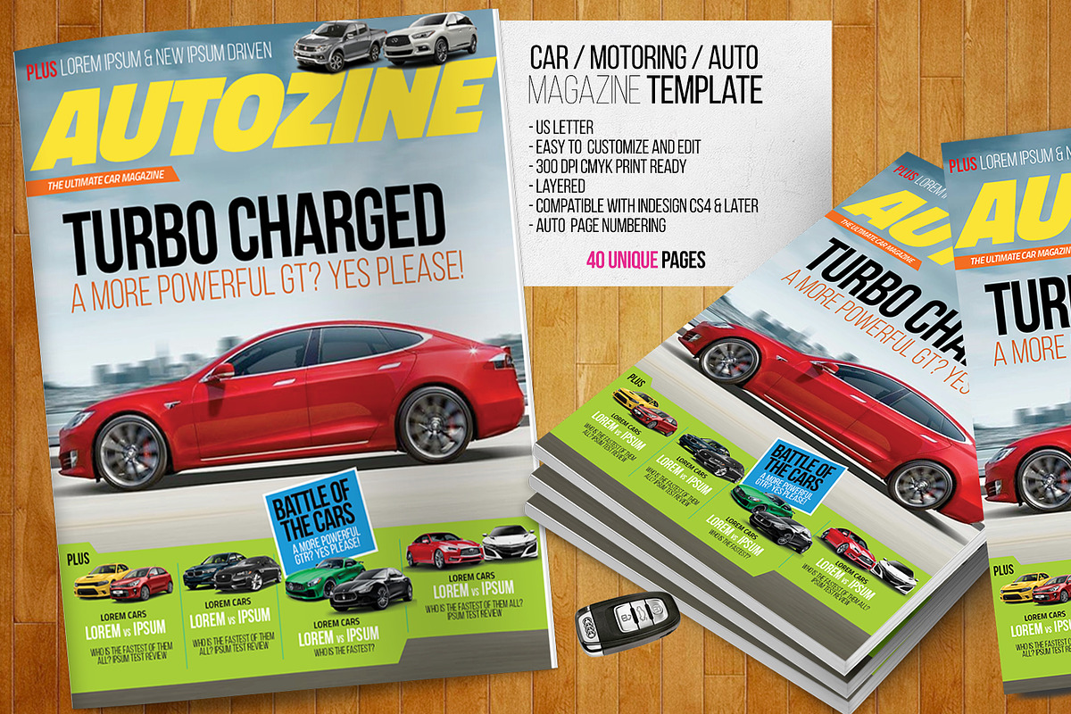 Car Magazine Template, a Magazine Template by Red Cactus Creative (Photo 1 of 18)