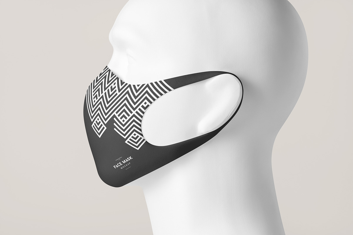Face Mask Mock-up 3, a Mask Mockup by Yogurt86 (Photo 4 of 12)