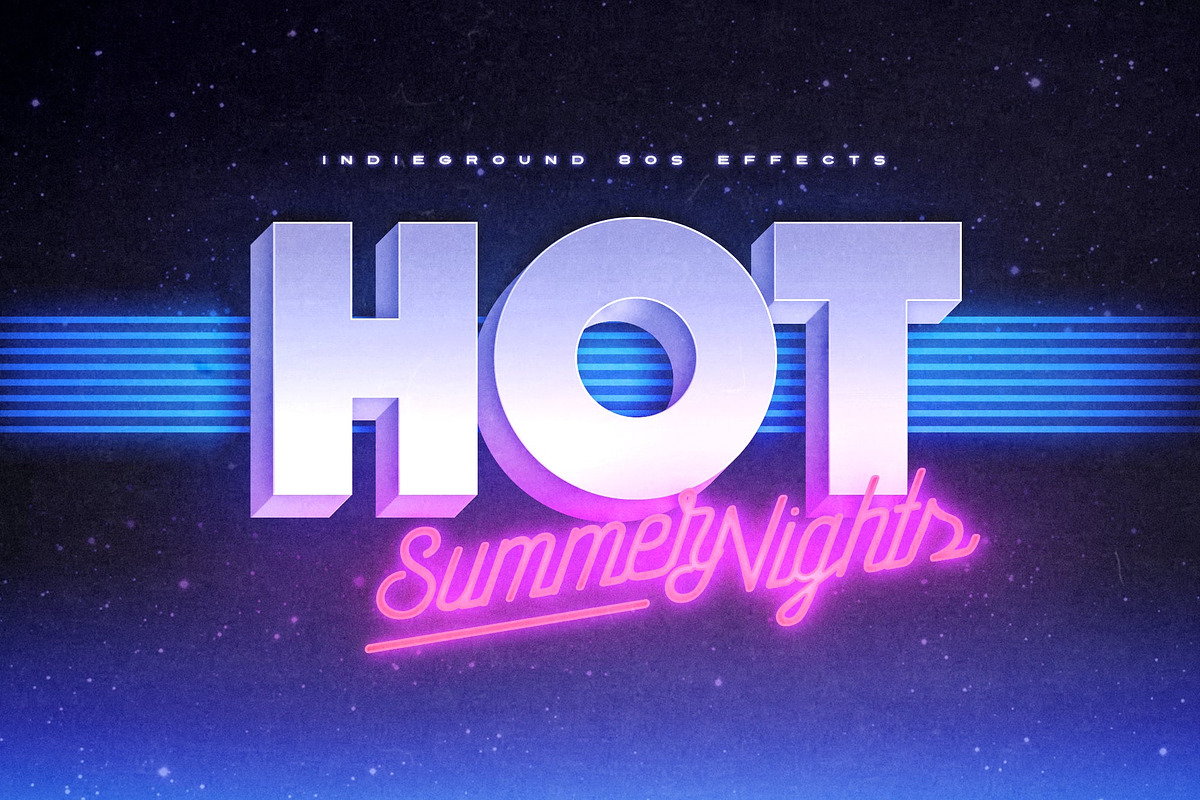 80s Text Effects Complete Bundle, a Layer Style Add-On by Indieground Design Inc. (Photo 27 of 31)