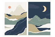 Abstract nature landscapes cards set, a Decorative Illustration by Good Studio (Thumbnail 18 of 34)