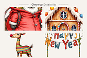 Retro Nordic Christmas Clipart, an Illustration by Artnoy (Thumbnail 3 of 8)