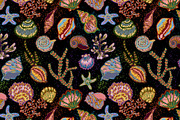 Vintage Seashell Coastal Nautica, a Pattern Graphic by NayaChu (Thumbnail 1 of 9)