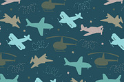 Seamless patterns with air transport, an Object Illustration by narinadraban (Thumbnail 6 of 6)
