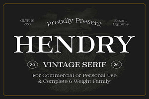 Hendry - Vintage Serif Family, a Serif Font by Novitype