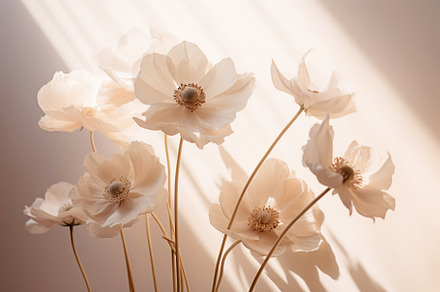 Minimalist Beige Wall Anemones, a Wallpaper Photo by Iconogenic