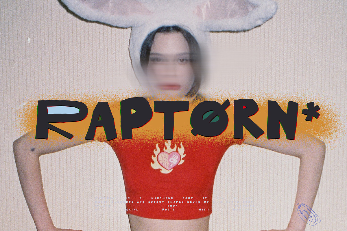 RAPTORN cutout marker retro font, a Sans Serif Font by ana & yvy (Photo 1 of 8)