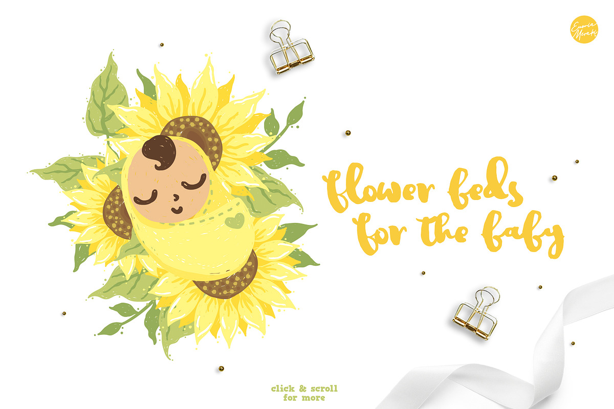 Yellow Sunflower Baby Shower, an Illustration by Euonia Meraki (Photo 4 of 8)