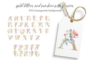 Alphabet, gold letters and numbers, a Decorative Illustration by Larisa Maslova (Thumbnail 1 of 4)