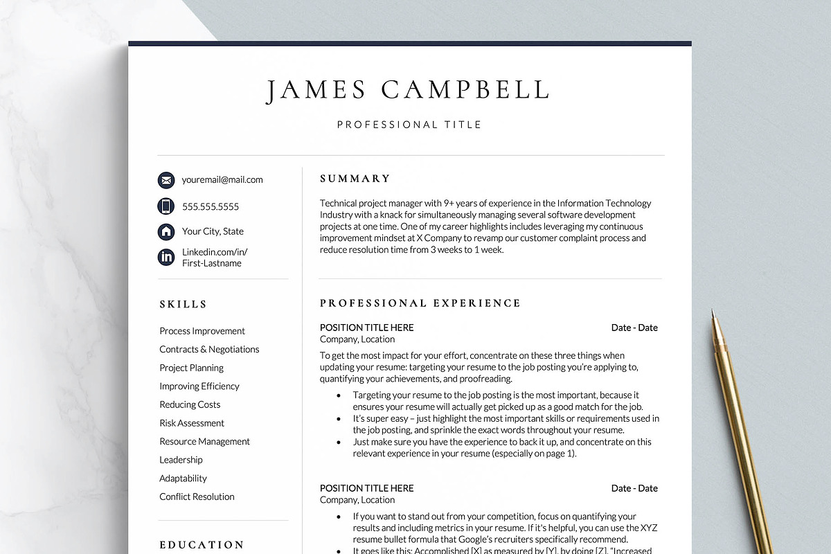 Executive Resume Template for Google, a Resume Template by Get Landed (Photo 1 of 11)