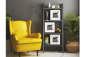 3 Canvas Square Mockup Interior