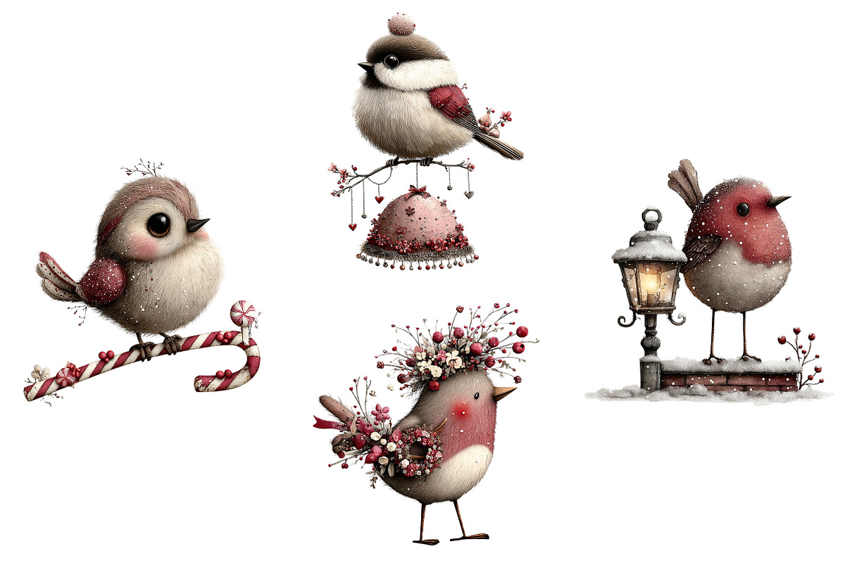 Christmas Birds Clipart, an Illustration by Craft Nest (Photo 7 of 9)