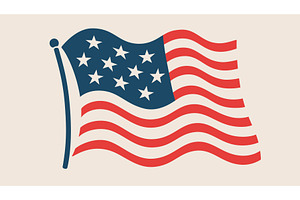 American flag and USA symbol. United, an Illustration by Foxys Graphic