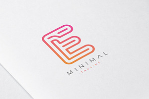 Minimal Line Initial Letter E Logo