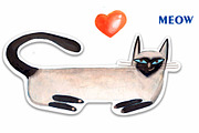 Watercolor funny cats sticker pack, an Object Graphic by NataLyaroArt (Thumbnail 6 of 6)