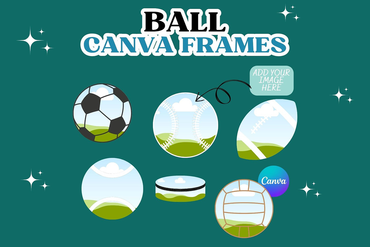Ball Canva Frames Template Baseball, an Object Graphic by GraphiCarola (Photo 1 of 6)