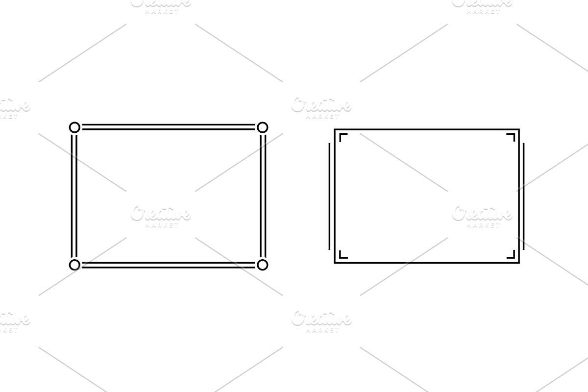 Sleek black outline frames for, an Object Illustration by skripnikbb