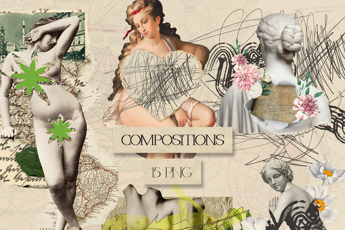 VINTAGE WOMEN COLLECTION | COLLAGES, an Object Graphic by Natali Batu (Photo 14 of 19)