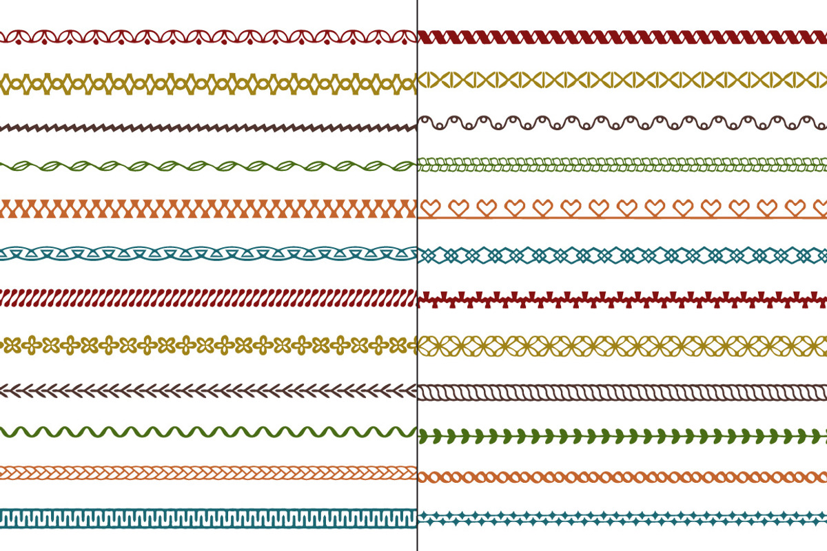 Stitched Border Vector Patterns, a Pattern Graphic by Melissa Held Designs (Photo 2 of 5)