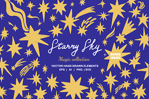 Celestial star doodles set, an Object Graphic by Wild Muse
