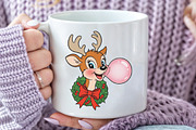 Christmas Reindeer Blowing Bubble, an Illustration by CraftArtStudio (Thumbnail 3 of 4)