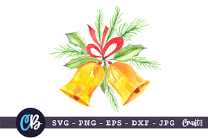 Christmas Watercolor Bell Clipart