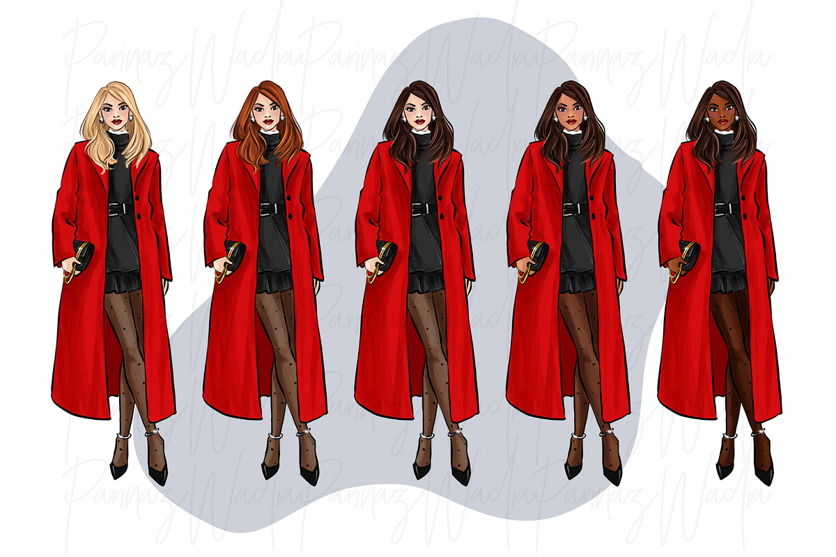 Girls in black, white & red, a Person Illustration by Parinaz Wadia Design (Photo 8 of 10)