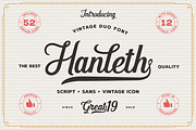 Hanleth vintage font duo, a Sans Serif Font by great19 (Thumbnail 1 of 15)