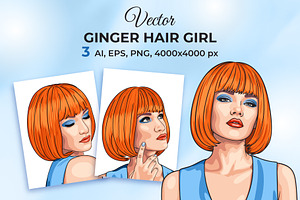 Vector Ginger Hair Girl, a Person Illustration by Iryna Denysova