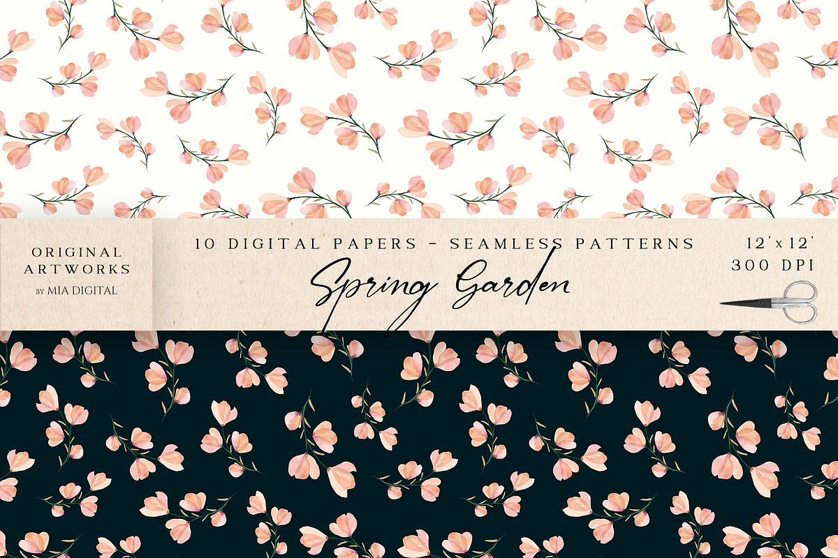 Ditsy Flowers Digital Paper, a Pattern Graphic by Mia Digital (Photo 4 of 6)