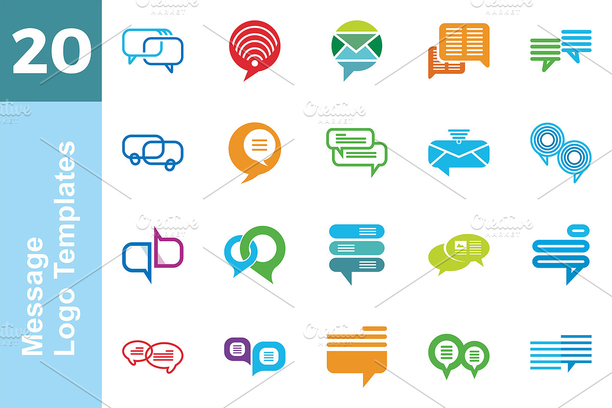 20 Logo Message Templates Bundle, a Branding & Logo Template by ...