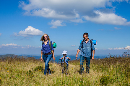 The family travels in the mountains stock photo containing outdoor and active, a Person Photo by oksix