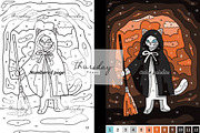 Cat Halloween color by number, a Graphic by Thursdaypaper (Thumbnail 2 of 4)