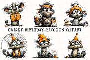 Quirky Birthday Raccoon Clipart, an Illustration by OK Design (Thumbnail 2 of 6)