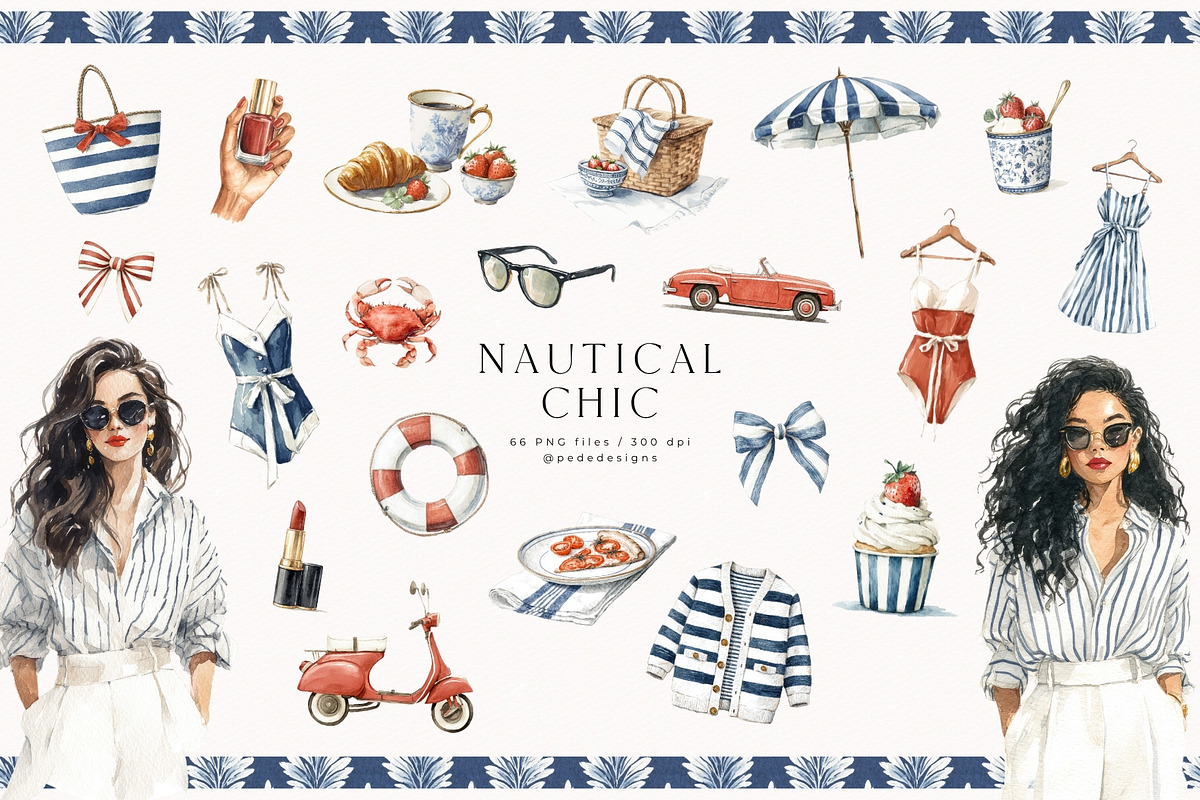 Nautical Chic Collection, a Decorative Illustration by PeDe Designs (Photo 4 of 29)