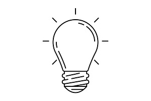 Light bulb idea illustration., an Outline Icon by incomible