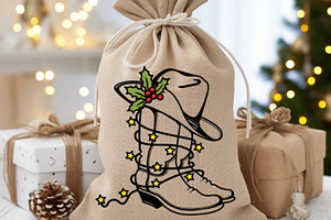 Cowboy Christmas SVG, PNG Cowboy Hat