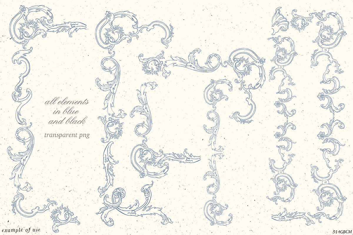 Baroque wedding invitation clip art, a Decorative Illustration by GrafikBoutique (Photo 4 of 9)