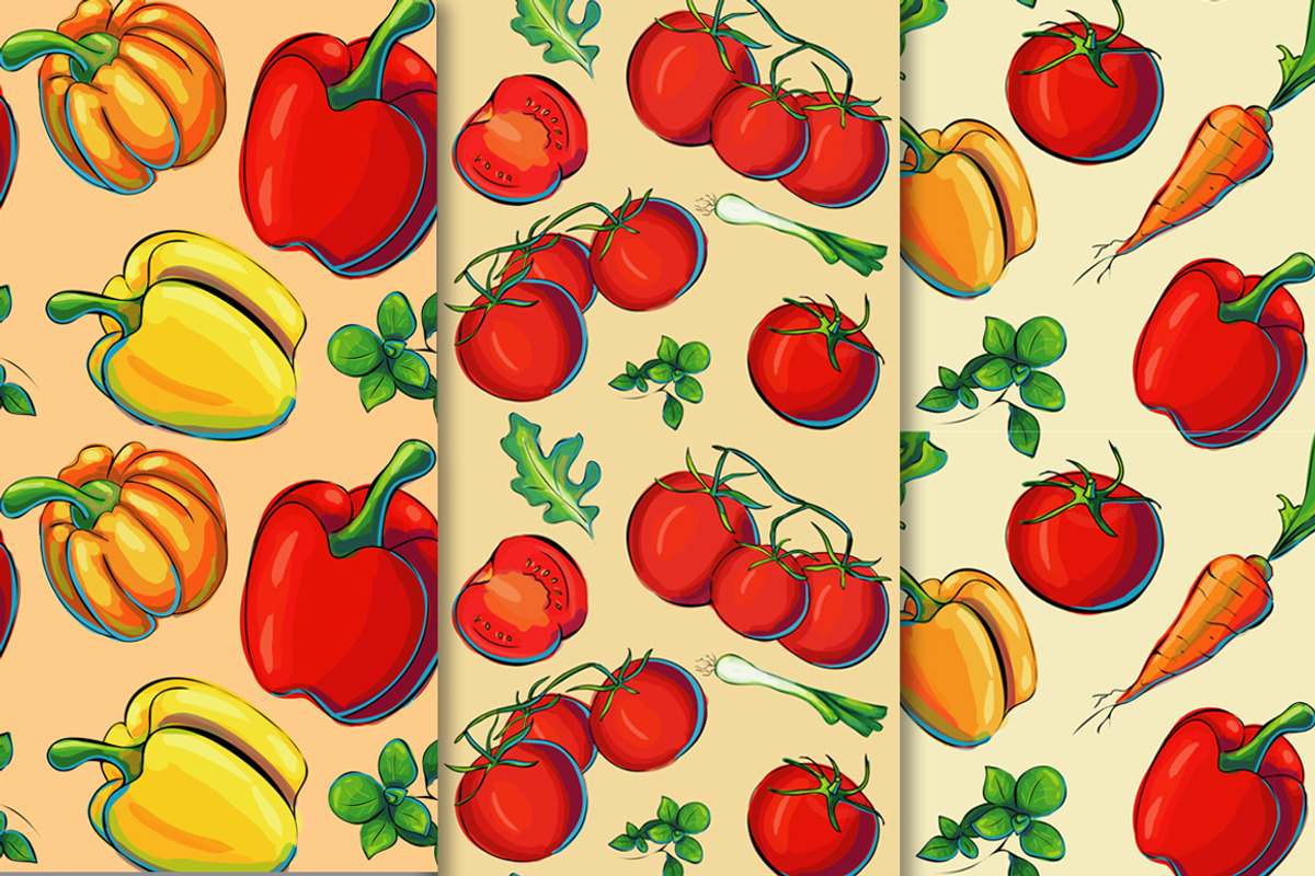 12 Grunge Vegetable Patterns, a Texture Graphic by Daria Volyanskaya (Photo 3 of 5)
