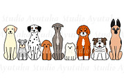 cartoon dogs sitting&peeking bundle, an Illustration by dogsinarow (Thumbnail 3 of 3)