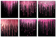 Pink Dripping Glitter Digital Paper, a Texture Graphic by Dream Creation (Thumbnail 5 of 6)