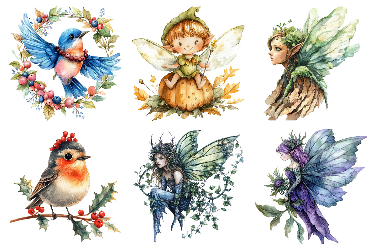 Woodland Fairy Clipart, an Illustration by Daily.Designs (Photo 3 of 9)