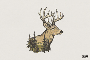 Deer Head PNG, Forest Animal Art, an Illustration by SharpMarketplace