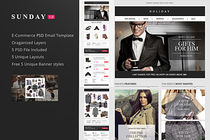 Sunday E-commerce Email PSD