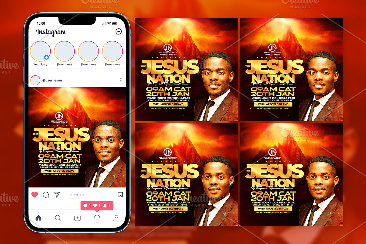 Church Flyer Design Template, a Social Media Template by church flyer templates (Photo 3 of 5)