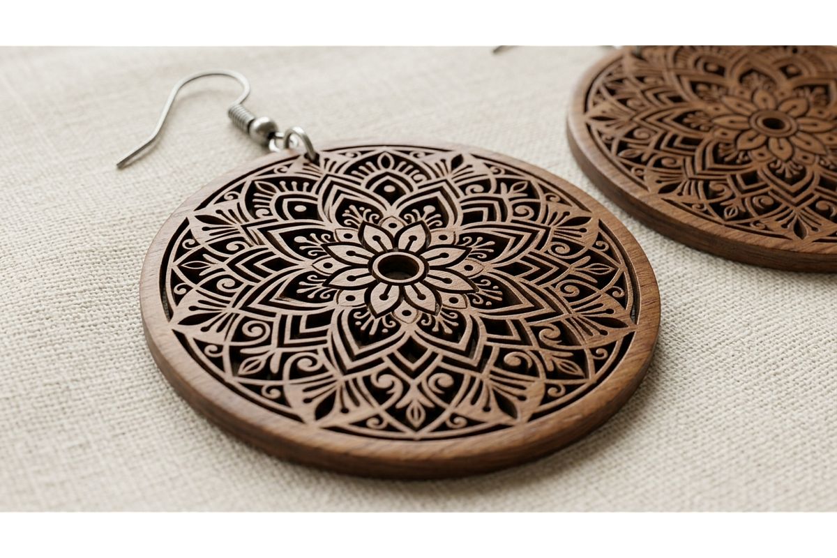 Mandala Earring SVGn, an Object Graphic by hafijul (Photo 5 of 11)