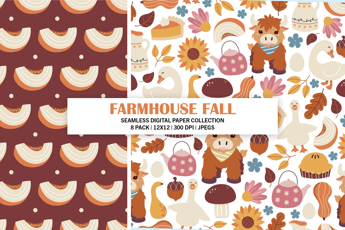 Farmhouse Fall Seamless Patterns, a Pattern Graphic by Alanna Messina Design Co (Photo 2 of 8)