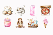 Watercolor Cozy Movie Time Clipart, an Illustration by Design Market (Thumbnail 4 of 4)